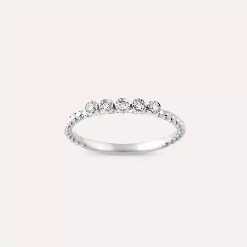 0.17 CT Pırlanta Taşlı Beyaz Altın Yüzük