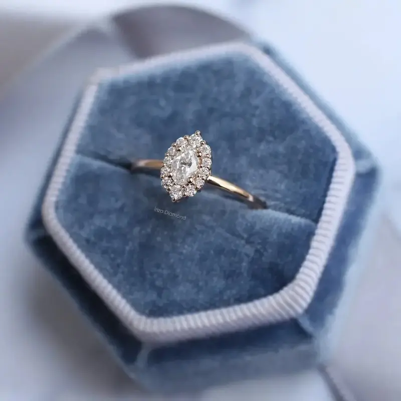 0.35 Karat Vintage Oval Lina Tasarım Pırlanta Yüzük