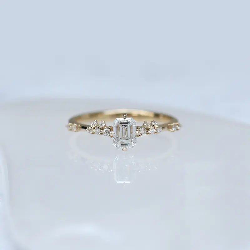 0.45 Karat Vintage Emerald Tasarım Pırlanta Yüzük