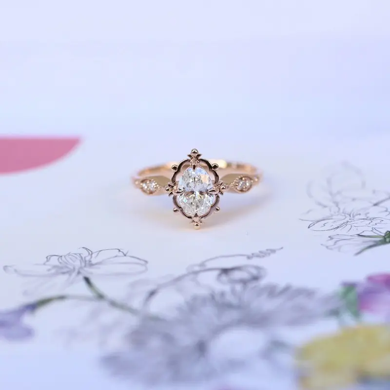 0.55 Karat E SI1 GIA Sertifikalı Vintage Aria Tasarım Pırlanta Yüzük