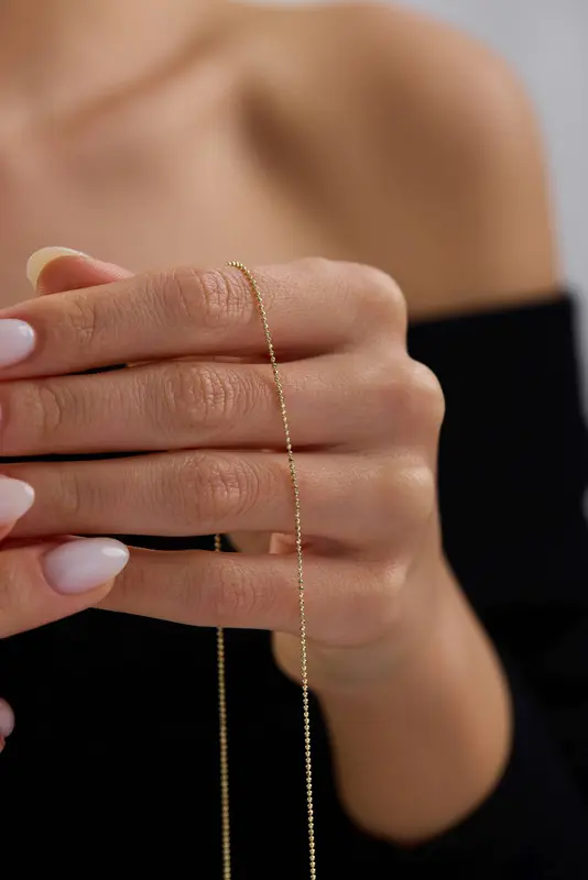 14 Ayar Minimal Top Altın Zincir Kolye
