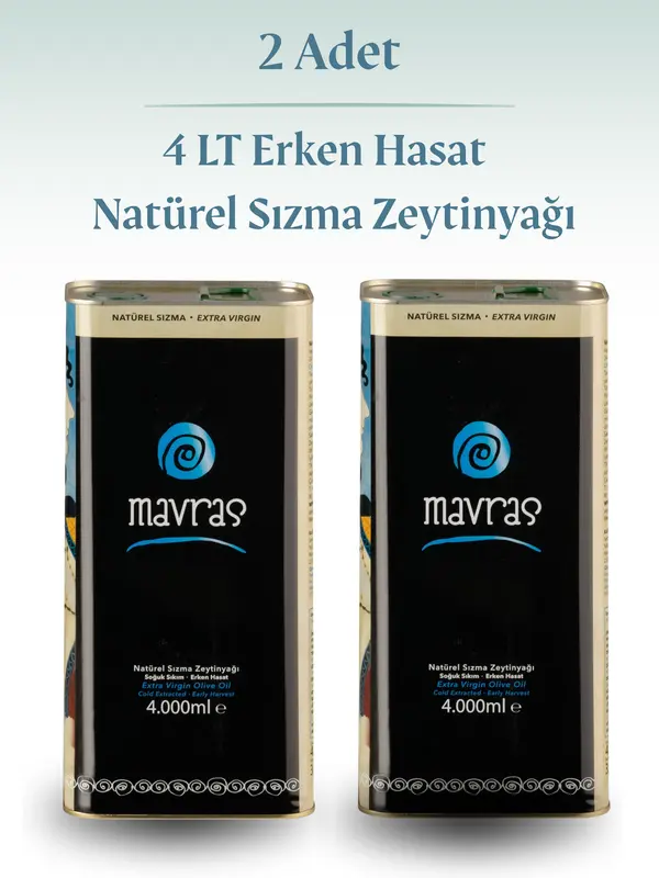 2 Adet | 4 LT Erken Hasat | Natürel Sızma Zeytinyağı
