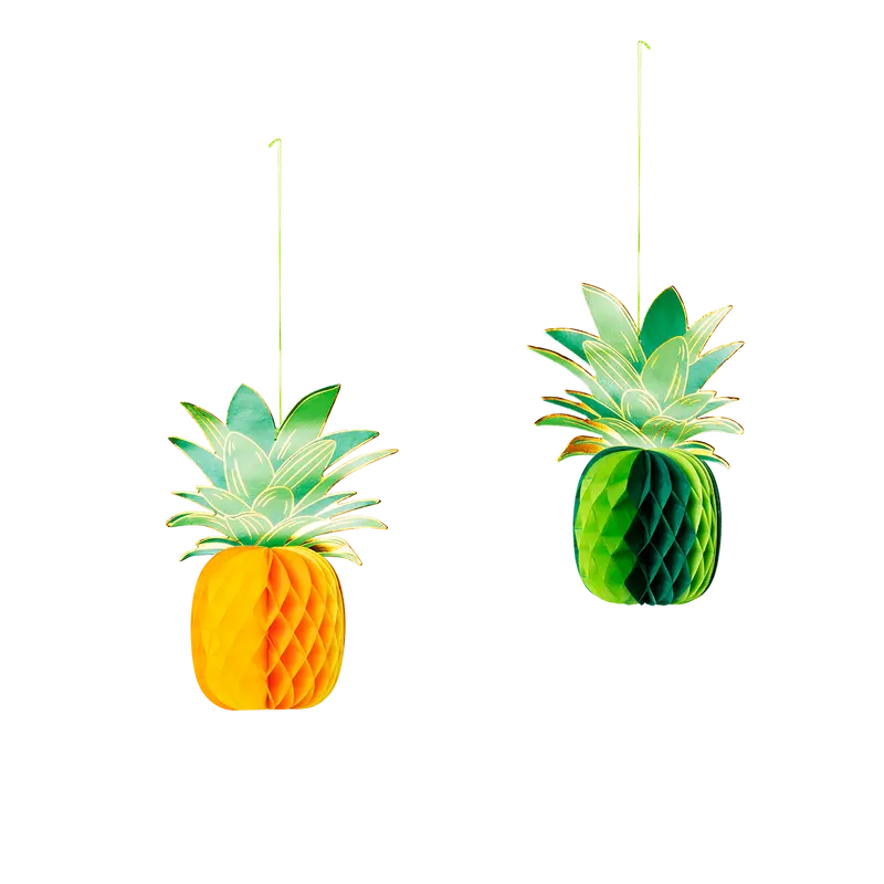 2'li Çok Renkli Ananas Şeklinde Parti Süsü