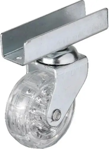 327 50x20 Mm Şeffaf Makaralı Uzun U Tablalı Teker 4 Adet