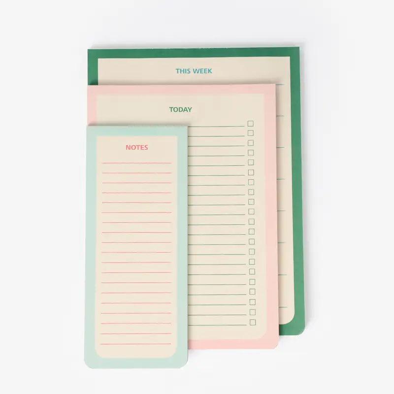 3'lü Çok Renkli Planner Seti