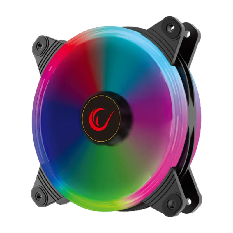 4C-120 - 12cm Double Ring 5 Renk Ledli Gökkuşağı Rainbow Kasa Fanı