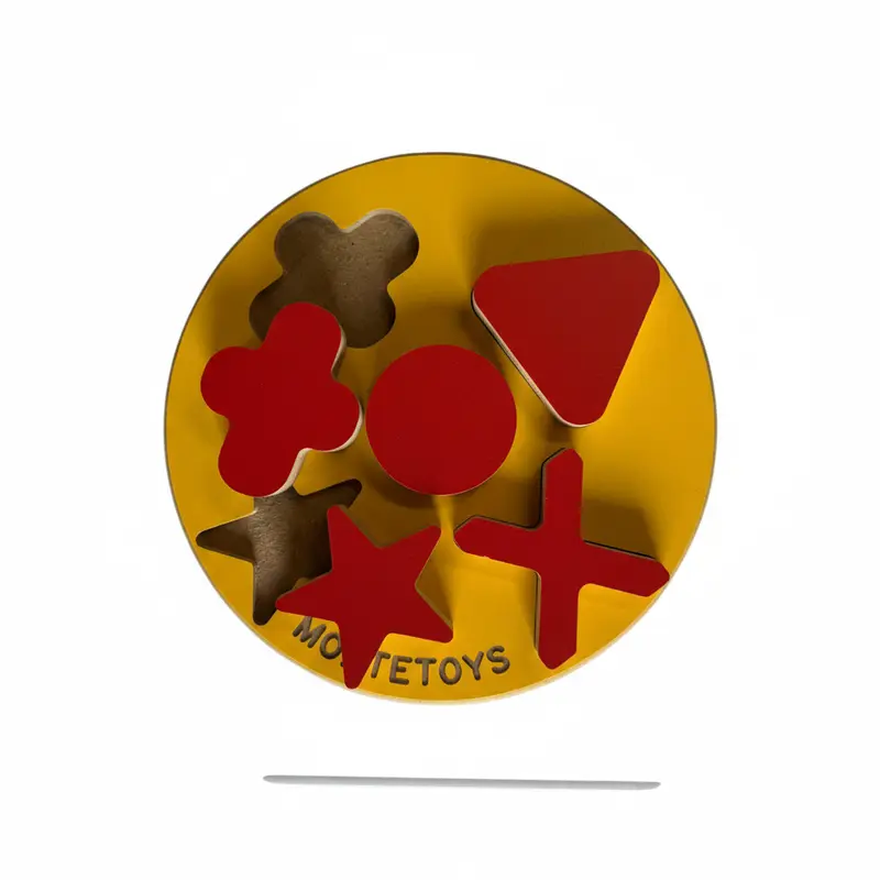 5 Parça Yuvarlak Geometrik Oyun – MDF Eğitici Ahşap Puzzle