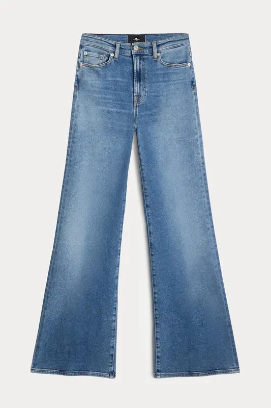 7 For All Mankind Modern Dojo Yüksek Bel Çan Paça Streç Jeans