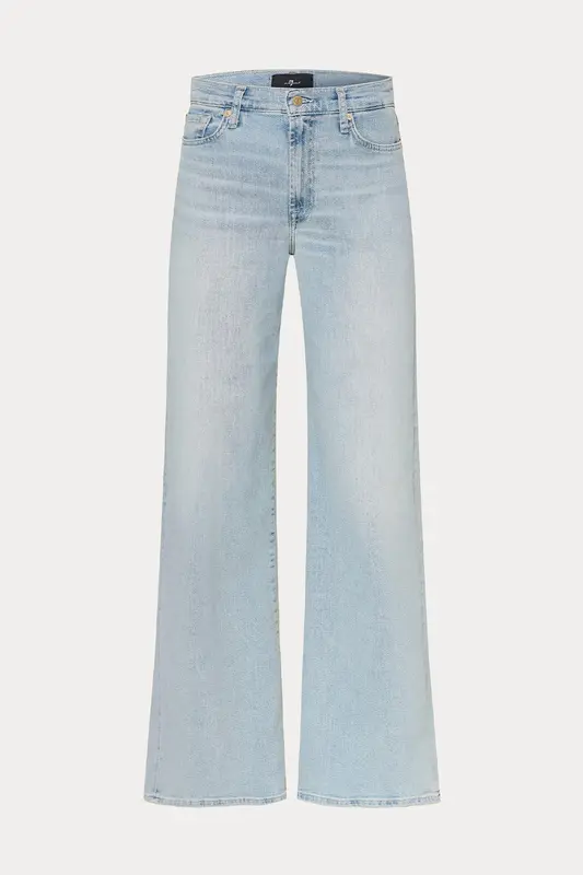 7 For All Mankind Straight Fit Yüksek Bel Yıkamalı Streç Jeans
