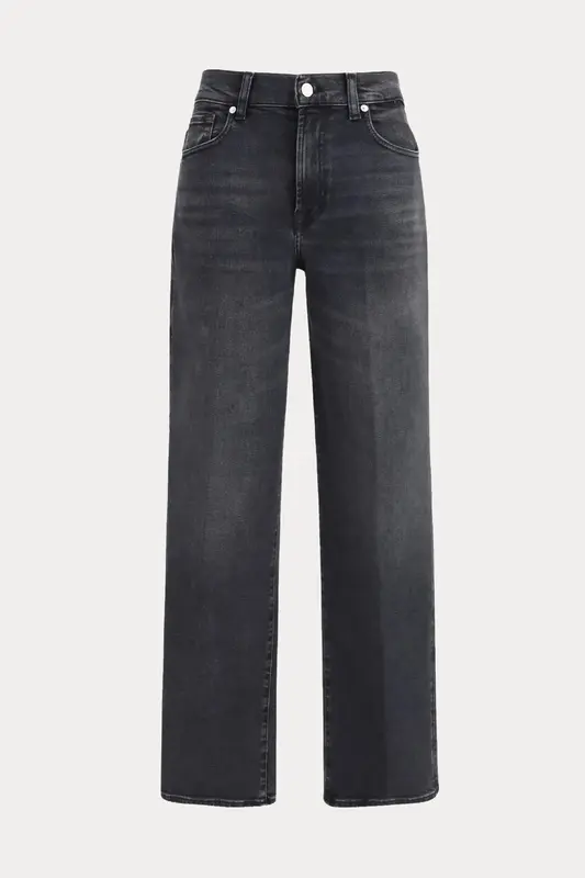 7 For All Mankind Straight Fit Yüksek Belli Streç Yıkamalı Jeans