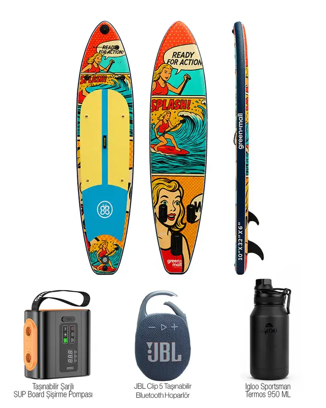 Adventure Set – Poppy Şişme SUP Board / Paddle Board 330 cm