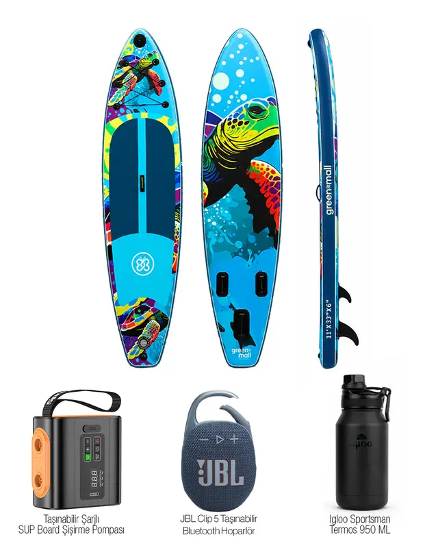 Adventure Set – Turtle Şişme SUP Board / Paddle Board 320 cm