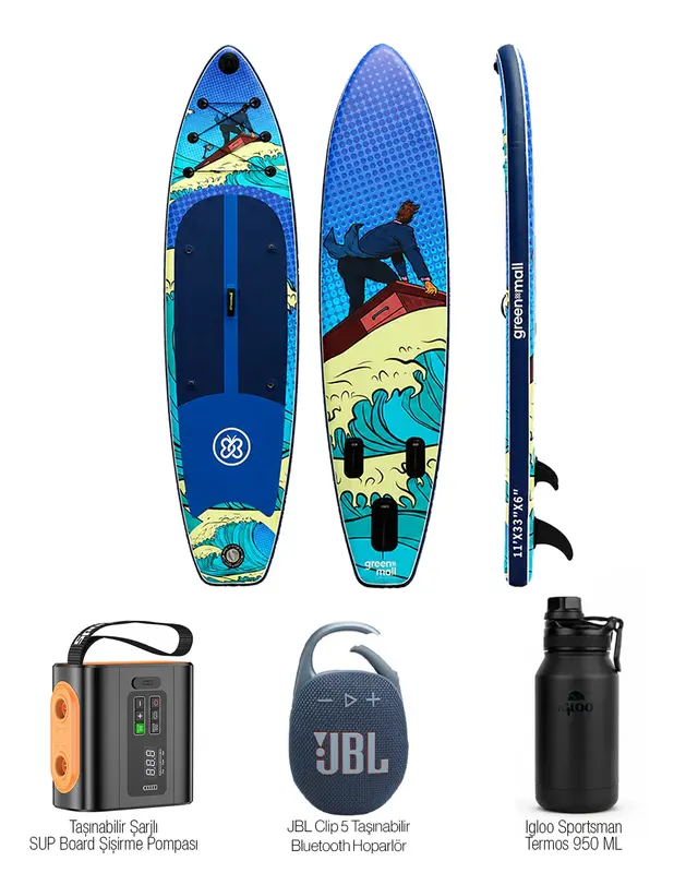 Adventure Set – Wave Fighter Şişme SUP Board / Paddle Board 335 cm