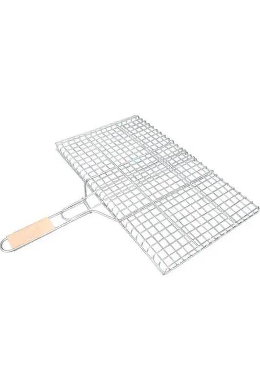 Ahşap Saplı Mangal Izgarası Galvanizli Paslanmaz Kafes Demir 30 x 40