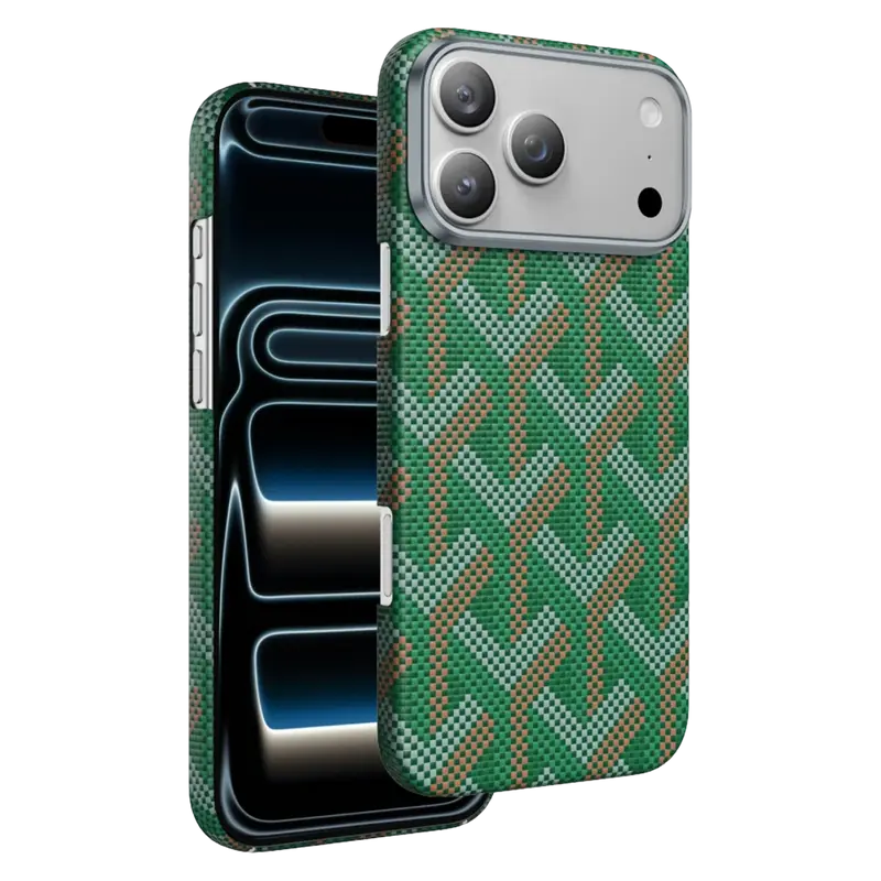 Apple iPhone 17 Pro Max Kevlar Prague Magsafe Kapak - Yeşil