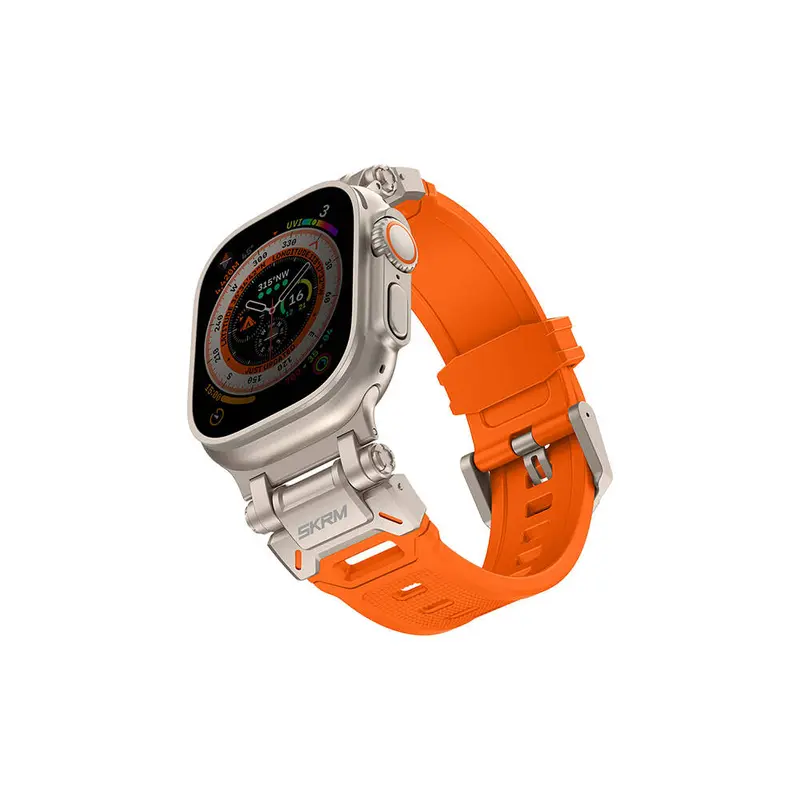 Apple Watch 42/44/45/46/49mm Uyumlu SkinArma Titon Serisi Hava Alabilen Delikli Silikon Kordon