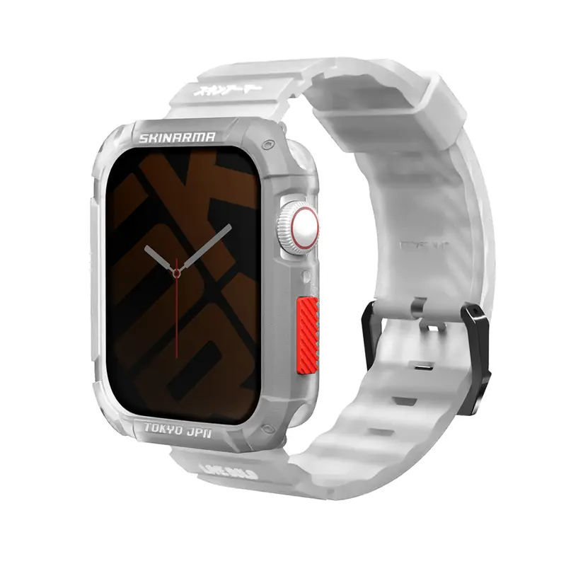 Apple Watch 44mm ve 45mm SkinArma Kurono Sert PC Kasa Koruyucu + Shokku Silikon Kordon