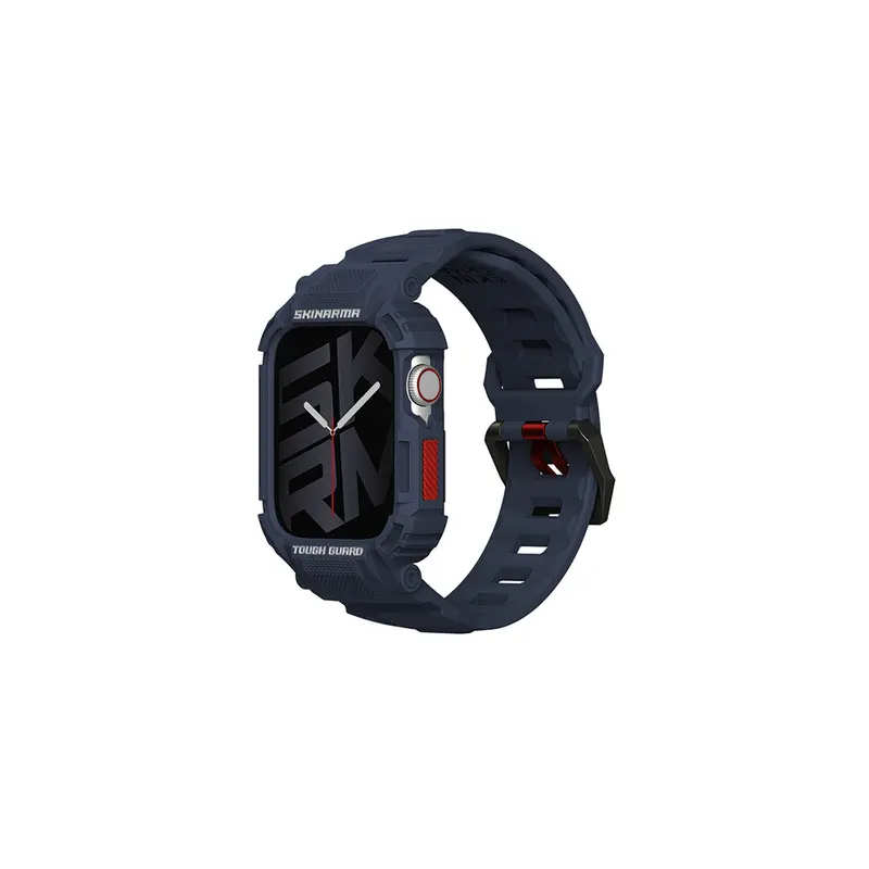 Apple Watch 45mm Uyumlu Skinarma Mecha 2in1 TPU Kasa Koruyucu + Silikon Kordon