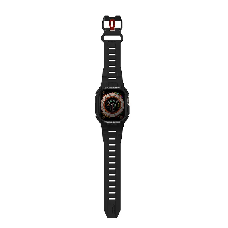 Apple Watch Ultra 49mm Uyumlu Skinarma Mecha 2in1 TPU Kasa Koruyucu + Silikon Kordon