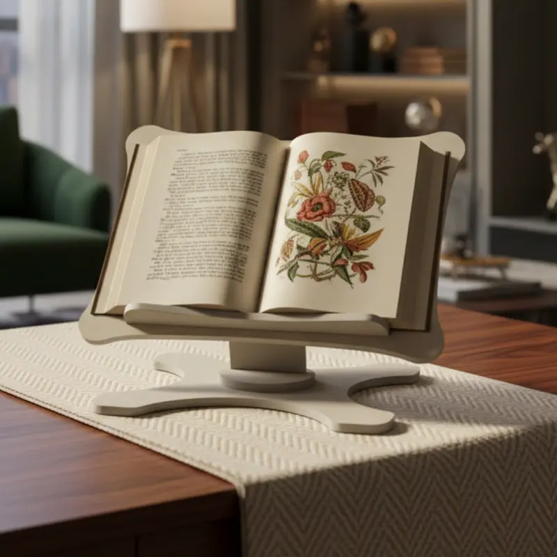 Ayarlı Kitap ve Laptop Standı - Gri MDF Okuma ve Çalışma Sehpası