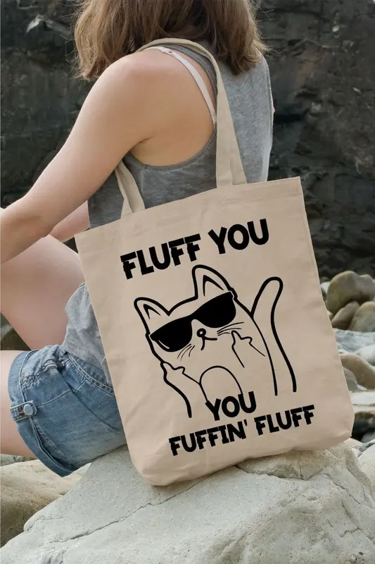 AYSHome Cat Plaj Bez Kitap Alışveriş Çantası
