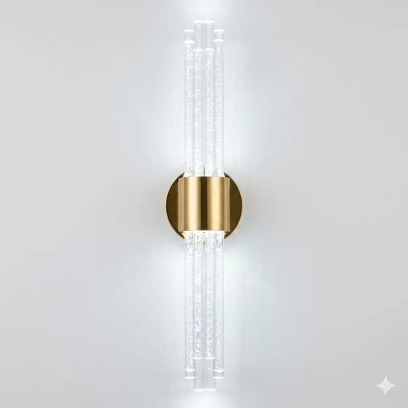 BACKHOME Matrix 8 LED Duvar Apliği  Gold Gövde - Beyaz Led