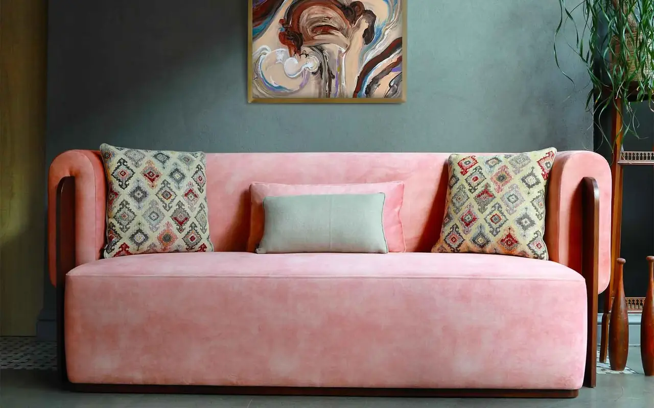 BAIKA Üçlü Kanepe Pembe