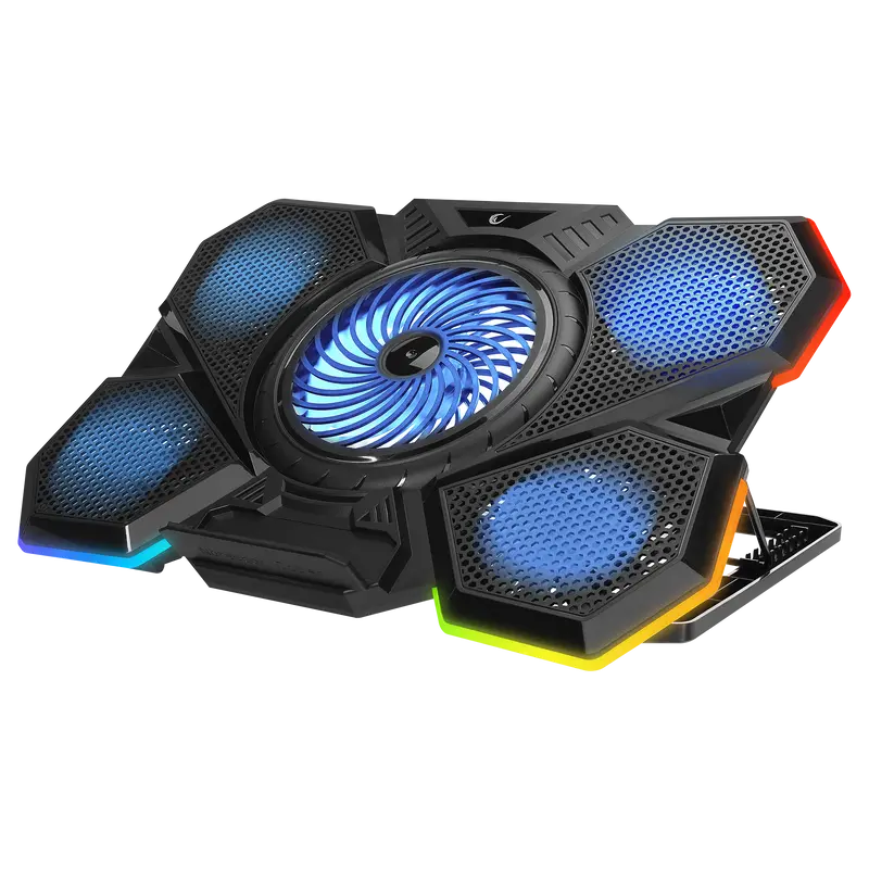 BELLATRIX - RGB 5 Fan 15-17inç Notebook Soğutucu Stand-Siyah