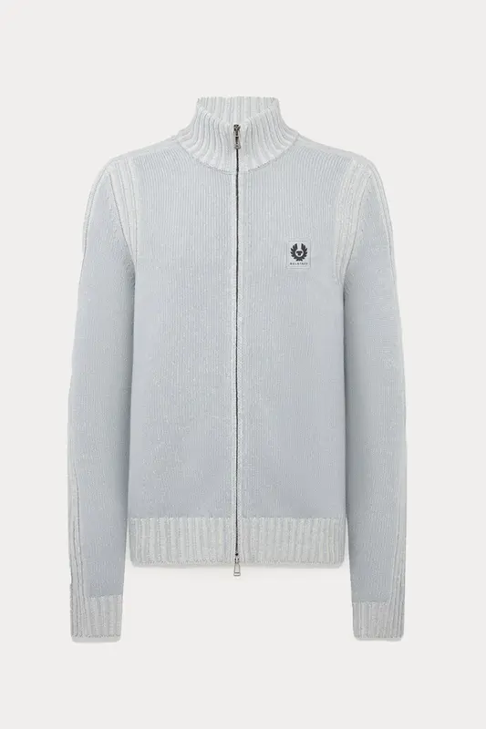 Belstaff Regular Fit Dik Yaka Örgü Yün Triko Ceket