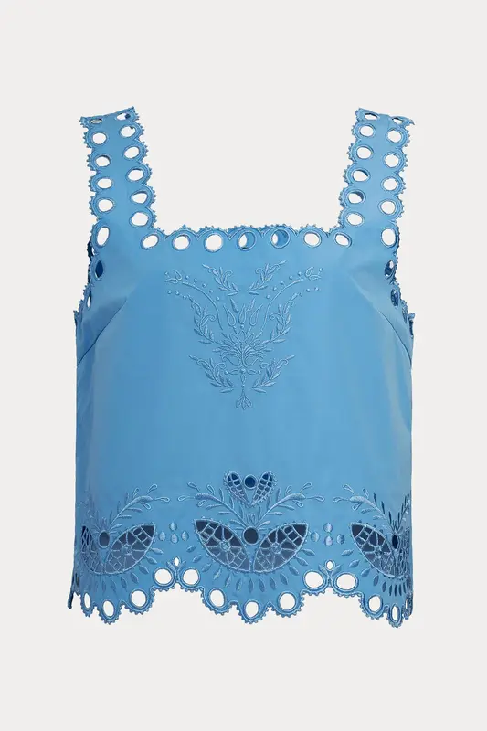 Berenice Ctista Regular Fit Dantel Nakış Crop Bluz