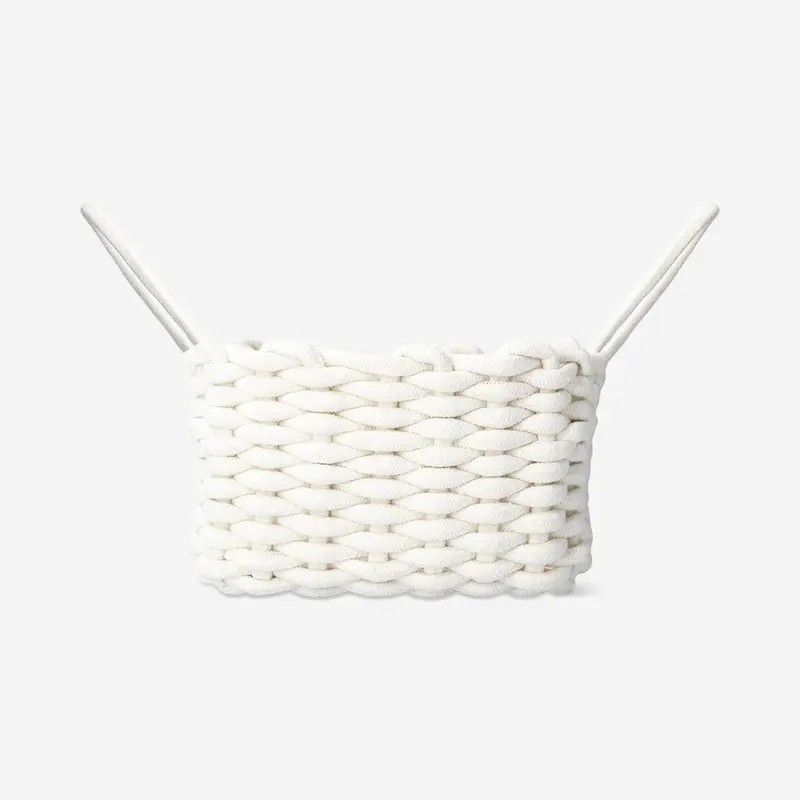 Beyaz Örgülü Sepet 25 cm