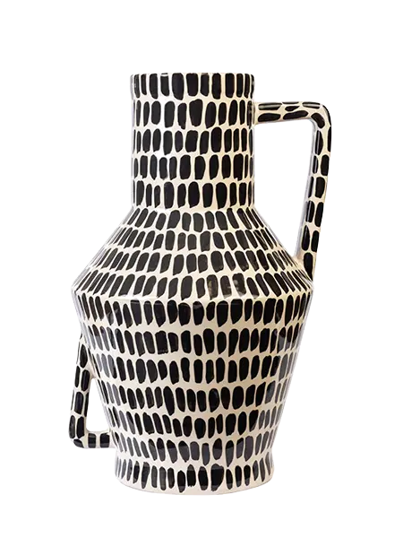BLACK&WHITE PATTERN VASE