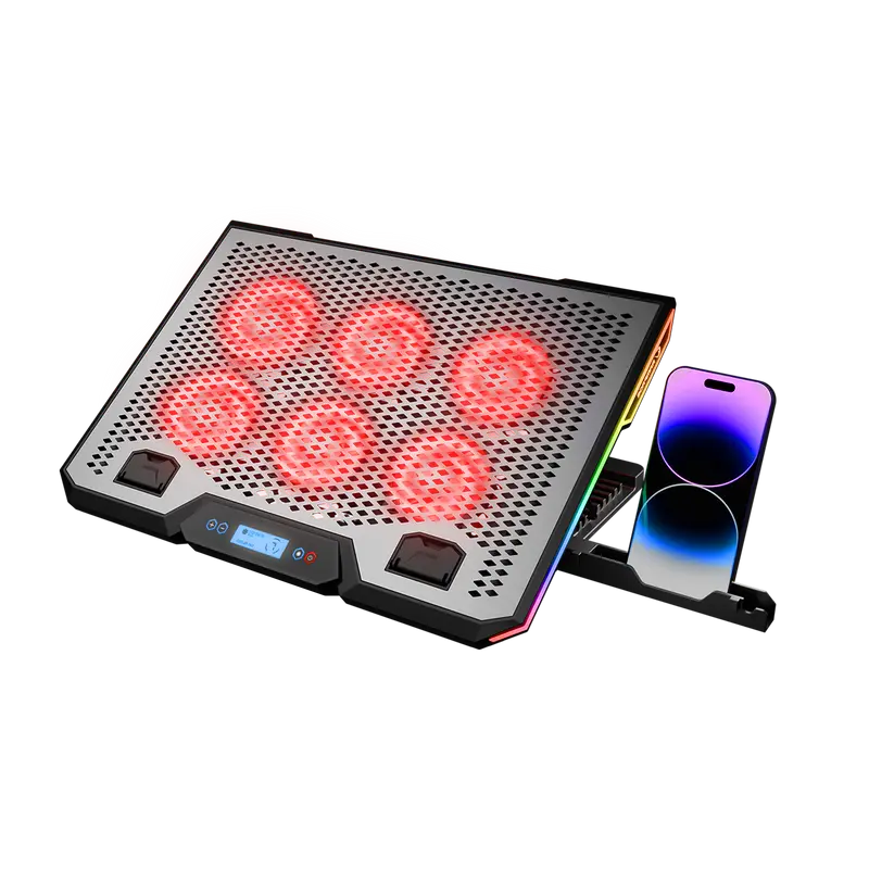 BLIZZARD R7 - RGB 6 Fanlı LCD Ekranlı 13-15.6 inç Notebook Soğutucu Stand