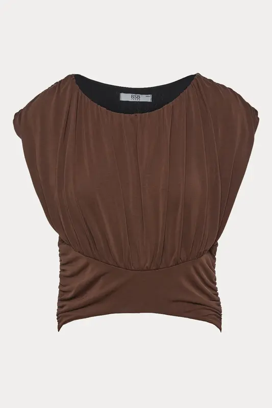 Bsb Regular Fit Yumuşak Dokulu Crop Bluz