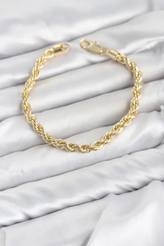 Burgu Model Gold Renk Pirinç Kadın Bileklik
