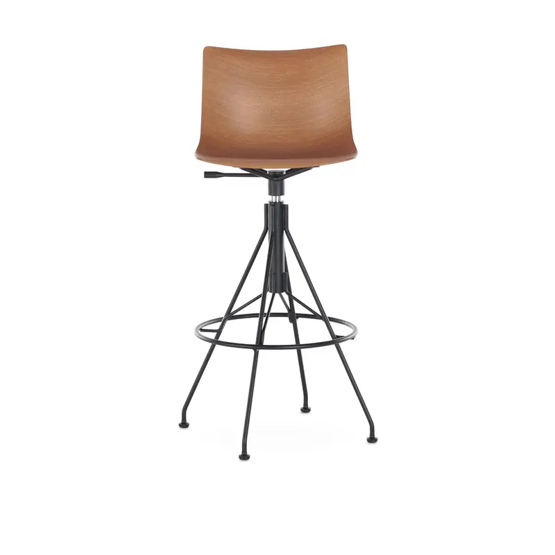 C. Koya Wood Koyu Ahşap Siyah Bar Sandalyesi