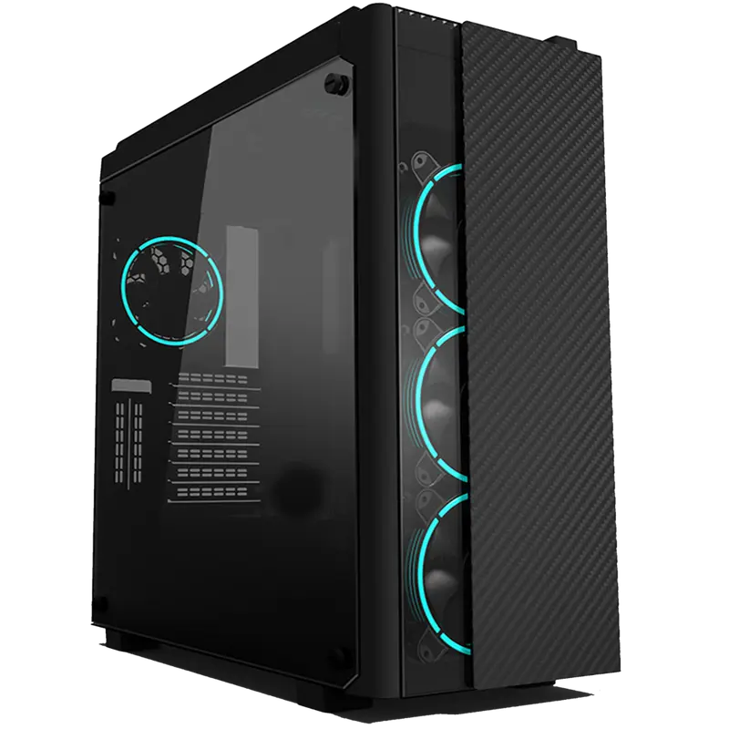 CARBON - 4xRGB Halka Fan Oyuncu Kasası-Siyah