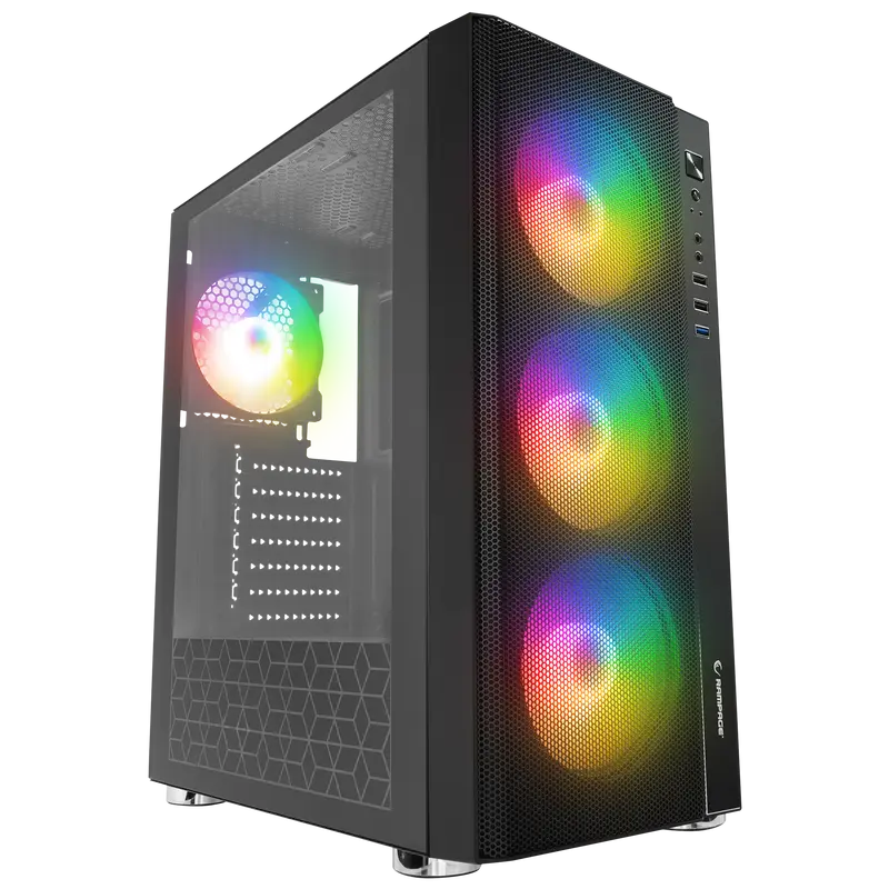 CARISMA MESH - 650W 80+ 4x12cm Rainbow Temperli Cam Atx Mid-T Oyuncu Kasası