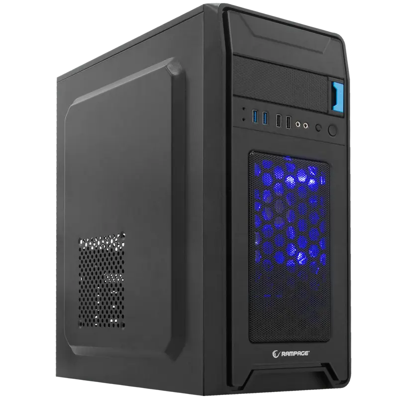 CASTRUM - 350W Mavi LED Fan Oyuncu Kasası-Siyah