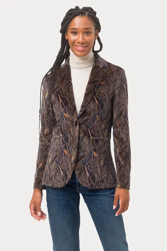 Circolo 1901 Desenli Kadife Blazer Ceket