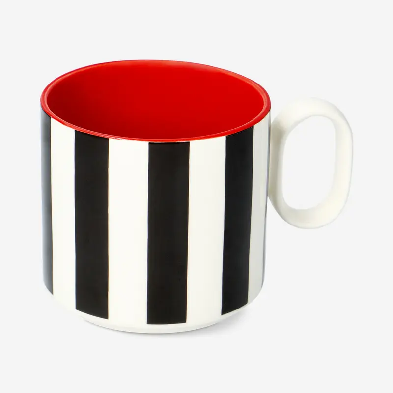 Çizgili Seramik Kupa 300 ml