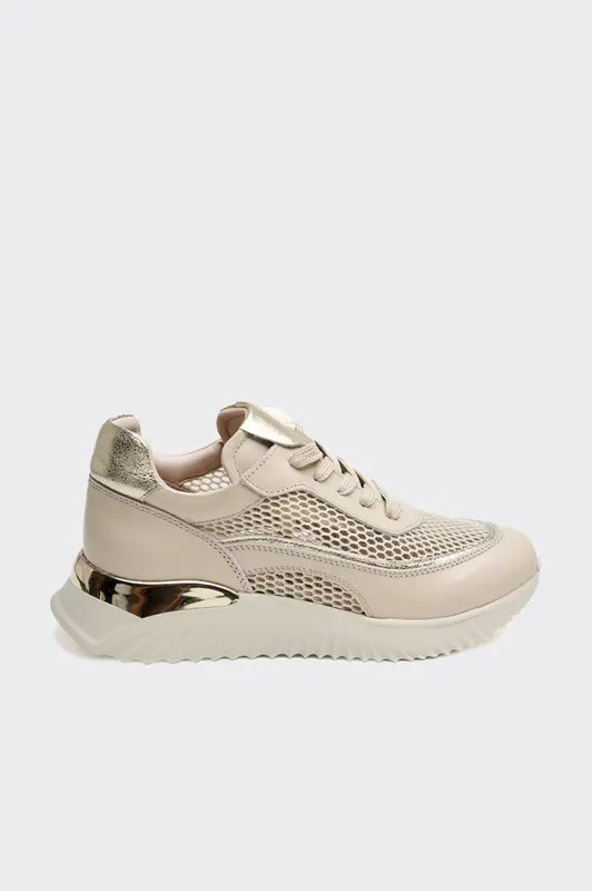 Comfort Taban Fileli Hakiki Deri Kadın Sneaker