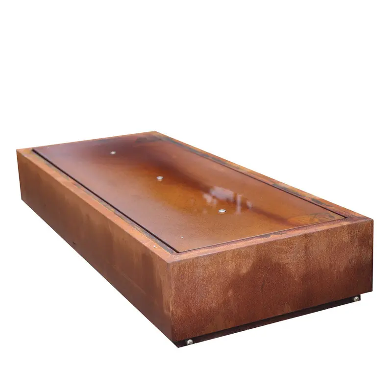 Corten Dikdörtgen Üçlü Su Tablası