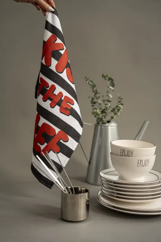 Cozy Home Cheer Kitchen Mutfak Havlusu Kiss the Chef