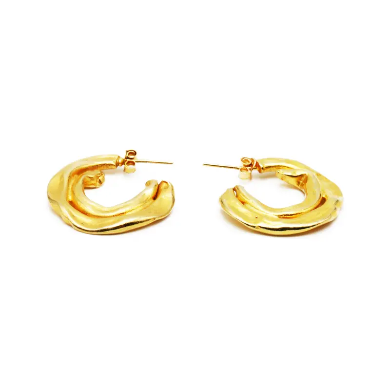 Crushed Hoop Earrings