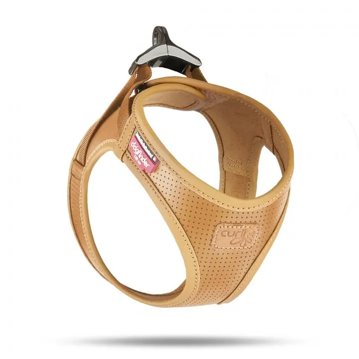Curli Apple Leather Köpek Harness Brown