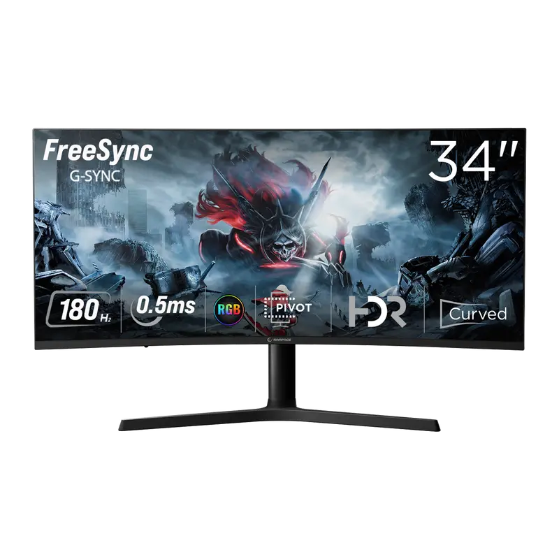 CYCLOPS CY34R180 - 34'' 180Hz Fast VA HDR Freesync Pivot PC Curved Oyuncu Monitörü