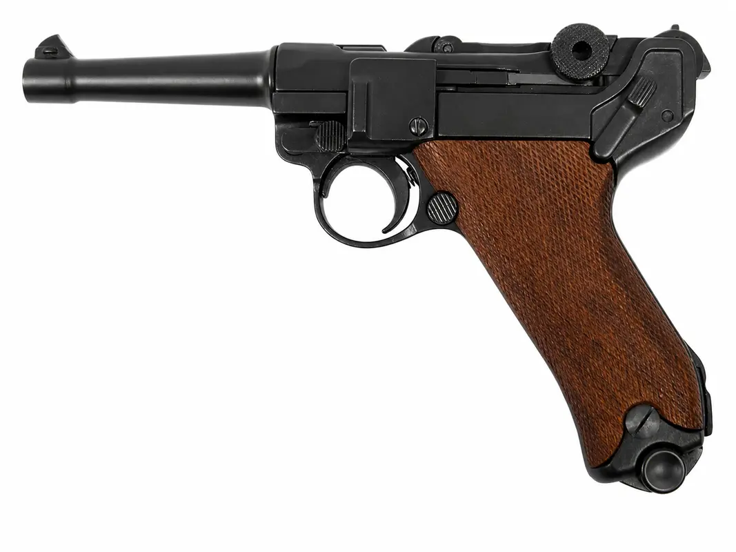 Denix Parabellum Luger P08 Ahşap Kabzalı Dekoratif Replika Tabanca | M-1143