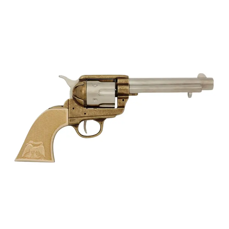 Denix Peacemaker Gold ve Beyaz Revolver Tabanca Replikası - 30.5 cm