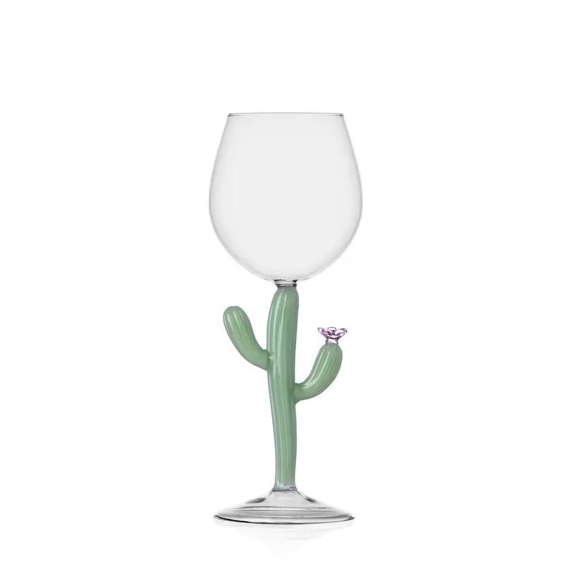 Desert Plants Mat Yeşil Kaktüs Gövdeli Borosilikat Cam Bardak